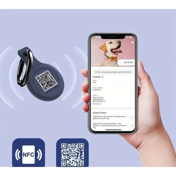 PET ID (NFC and QR CODE)-(Dog/Cat)-(Name Tag)-(Pet Locator)-(Blue)-(New)-$12.00 - Picture 5 of 6
